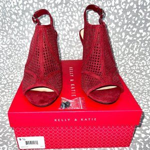 Kelly & Katie Berillan Sling Back Suede Open Toe Pumps  Women’s Size 9.5